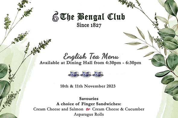 English Tea Menu~ Available at Dining Hall from 4:30pm – 6:30pm
