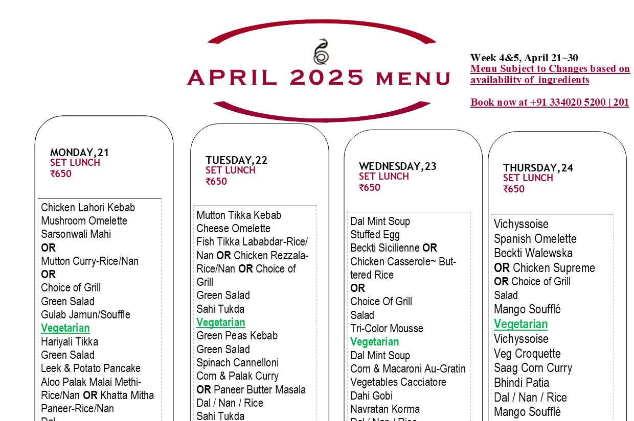 April 2025 Menu~ Apr 14~20