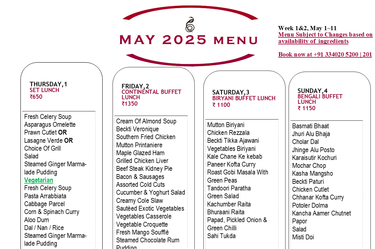 May 2025 Menu~ May 1~11