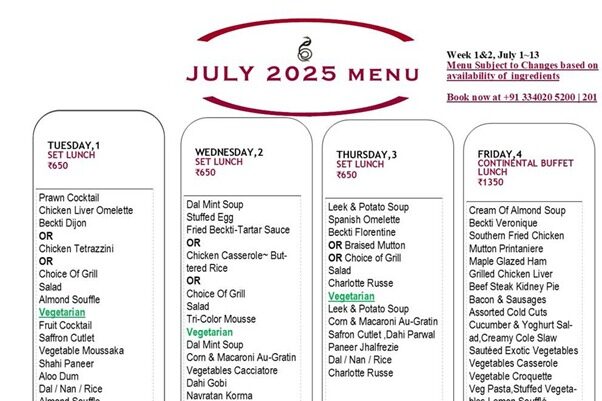 July 2025 Menu~ Jul 1~13