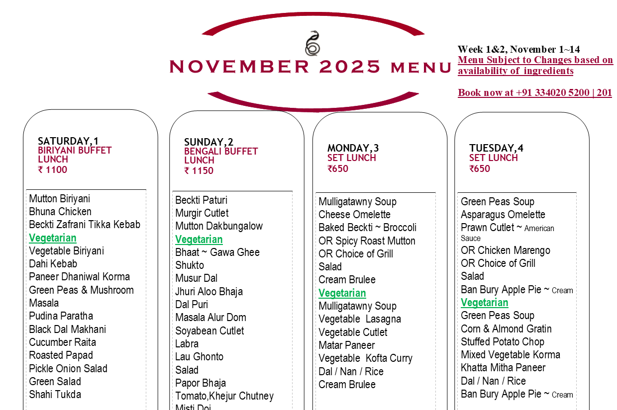 November 2025 Menu~ Nov 1~14
