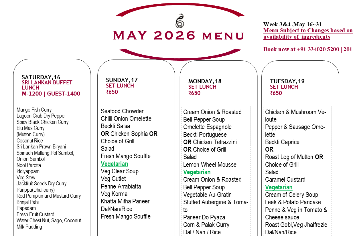 May 2026 Menu~ May 16~31