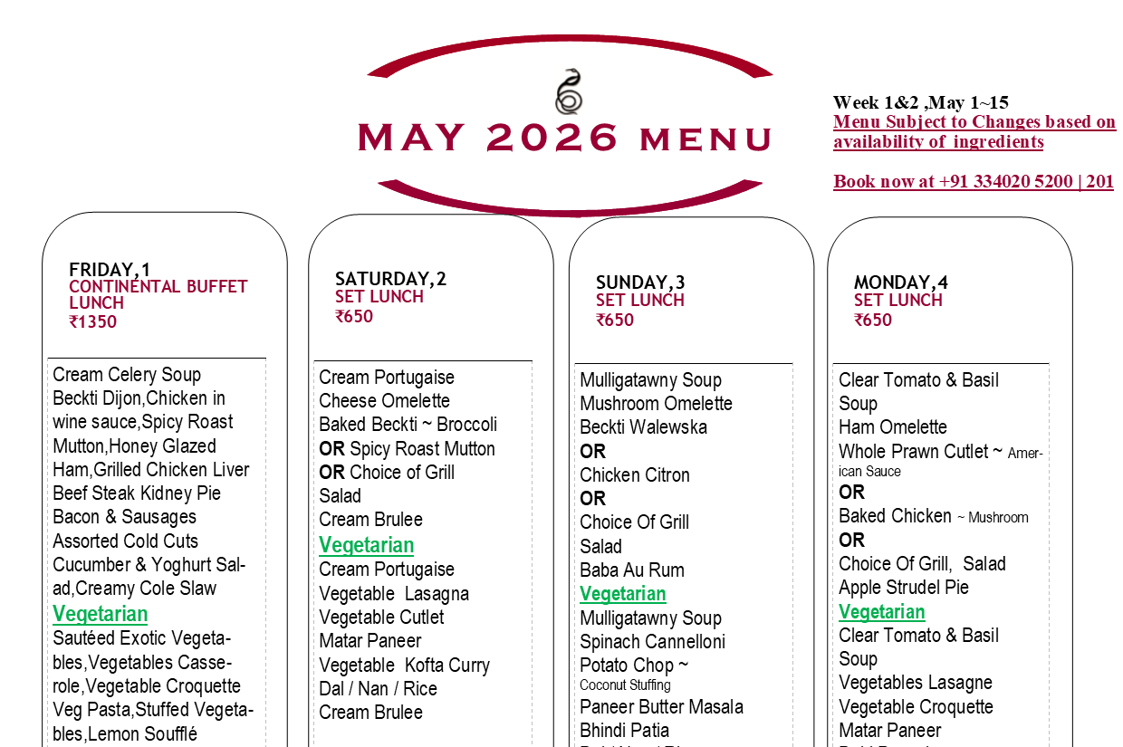 May 2026 Menu~ May 1~15