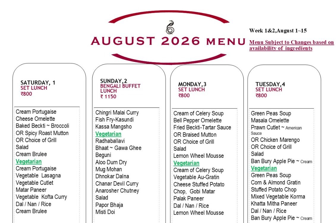 August 2026 Menu~ Aug1~15