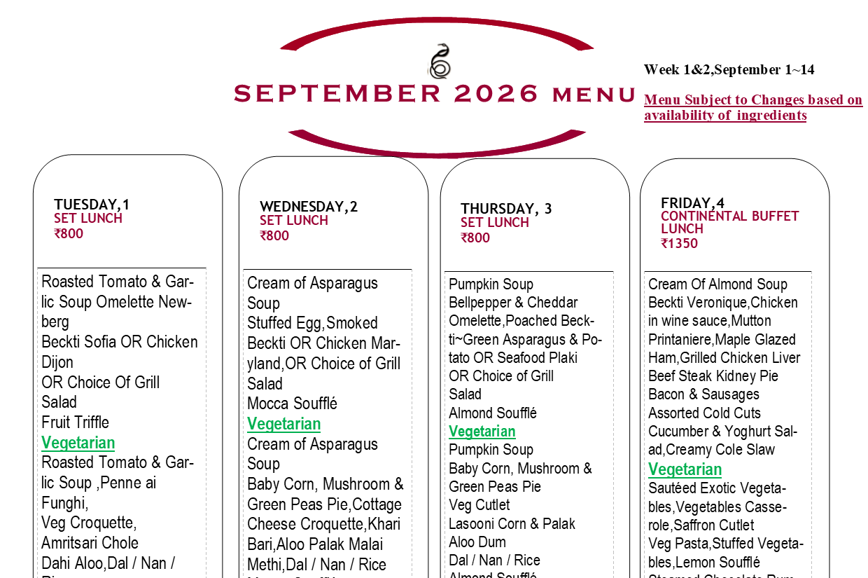 September 2026 Menu~ Sep1~14