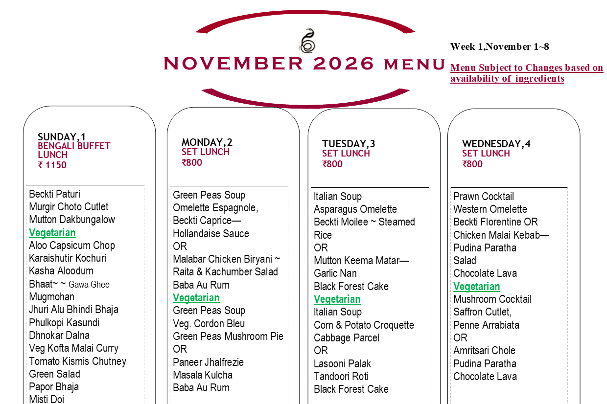 November 2026 Menu~ Nov1~15